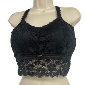 JADY K Juliette Black Stretch Lace Bra NWT L/XL Removable Pads Adjustable Straps